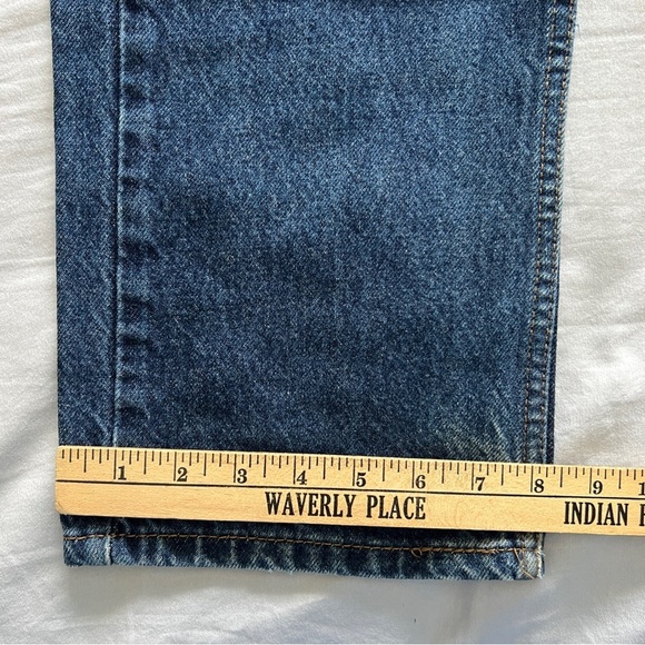 Levi's 505 Jeans Men's 34x32 Dark Blue Wash Straight Regular Fit Denim - Picture 6 of 7